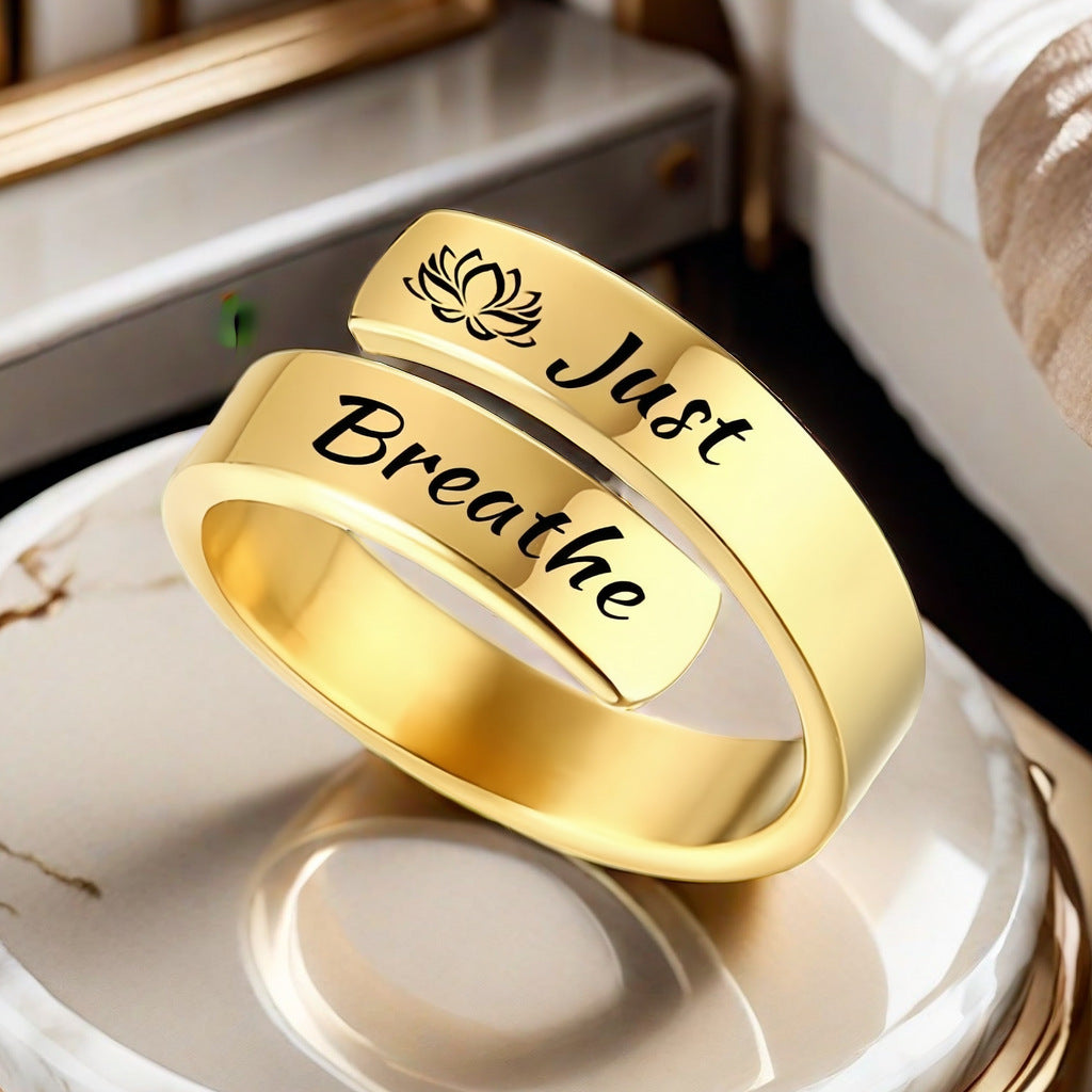 European And American Open Jewelry Female Letters Ring